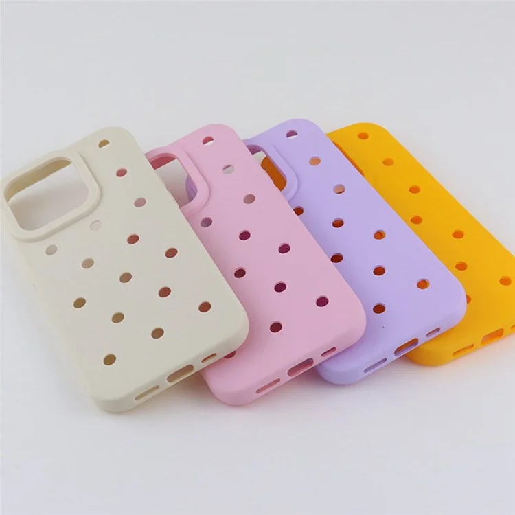 For iPhone 16 Pro Max Case with Multi Holes Heat Dissipation TPU Phone Back Cover - Pink