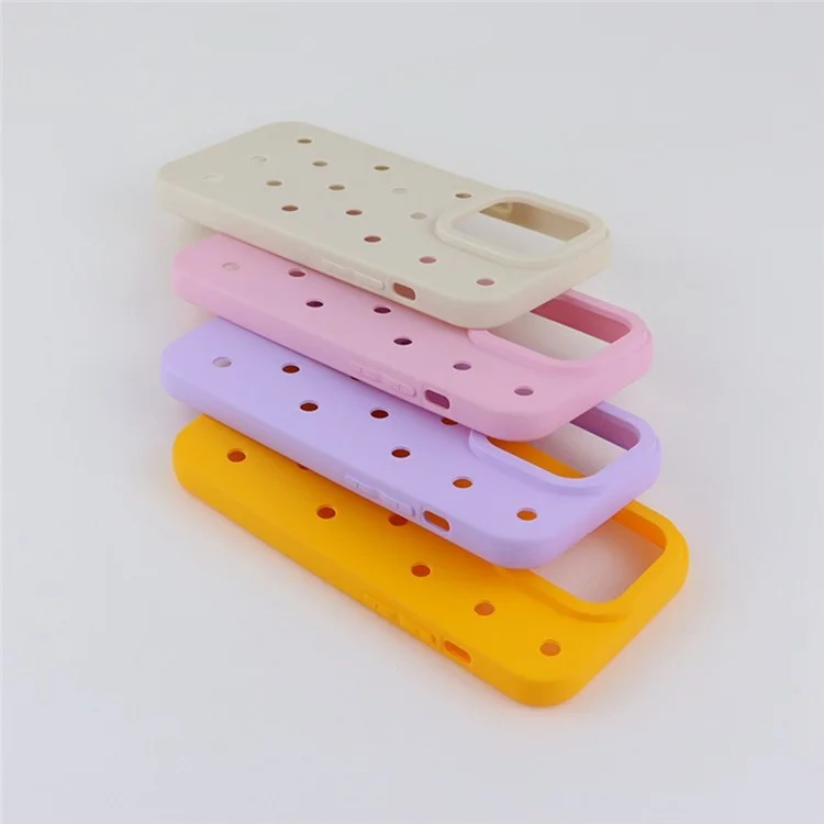 For iPhone 16 Pro Max Case with Multi Holes Heat Dissipation TPU Phone Back Cover - Pink