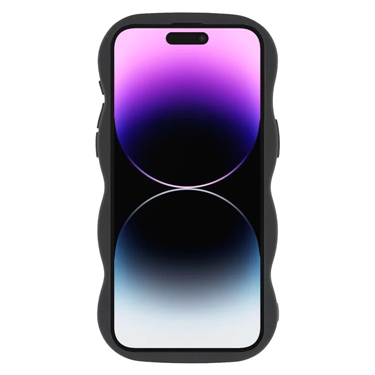 Étui pour iPhone 14 Pro Max compatible avec MagSafe Couverture arrière de téléphone en TPU + PC Forme de vague tactile - Noir