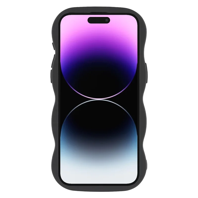 Étui pour iPhone 14 Pro Compatible avec MagSafe TPU + PC Coque Arrière de Téléphone Aspect Peau Vague - Noir