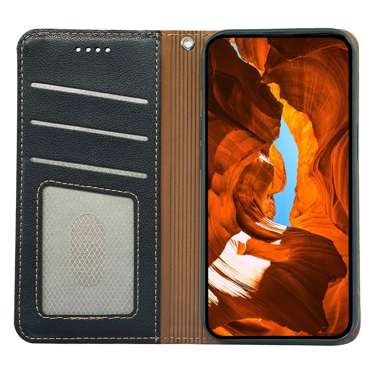 For Xiaomi Poco M7 Pro 5G Case Wallet RFID Blocking Leather Phone Cover Strong Magnetic Closure - Black