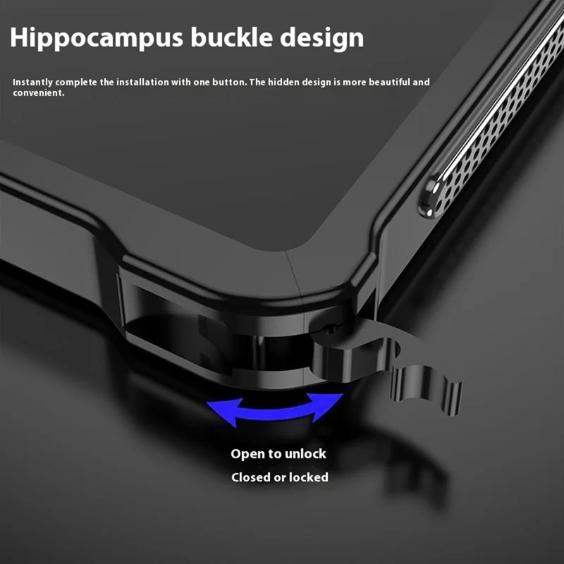 For ZTE nubia Z70 Ultra 5G Bumper Cases Metal Frame Heat Dissipation Cover with Camera Lens Protector - Black