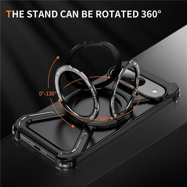 For Google Pixel 9 Pro  /  Pixel 9 Bumper Cases Borderless Metal Frame Cover Compatible with MagSafe Kickstand - Black