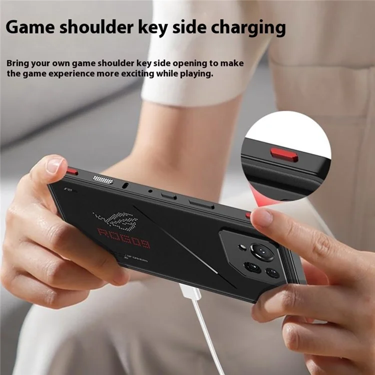 Per Asus ROG Phone 9 Pro 5G / Phone 9 5G Cover Paraurti con Cornice Metallica Dissipazione del Calore e Protezione Obiettivo Fotocamera - Nero