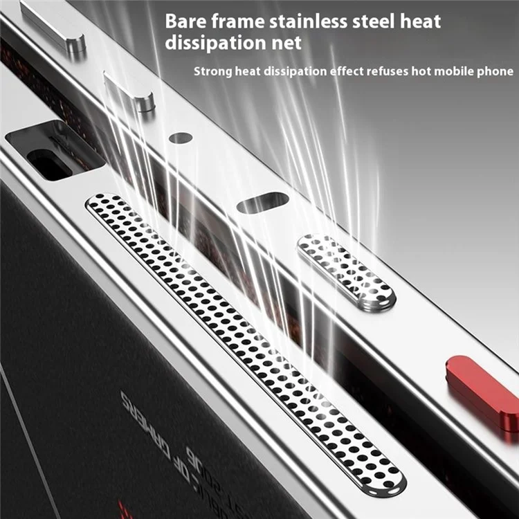 Per Asus ROG Phone 9 Pro 5G / Phone 9 5G Cover Paraurti con Cornice Metallica Dissipazione del Calore e Protezione Obiettivo Fotocamera - Nero