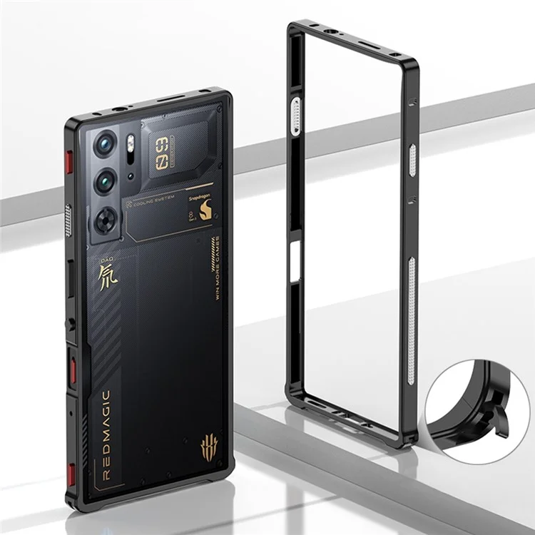 Bumper Cases For ZTE nubia Red Magic 9S Pro+ 5G  /  9S Pro 5G  /  9 Pro+ 5G  /  9 Pro 5G Metal Frame Heat Dissipation Cover with Lens Protector - Black