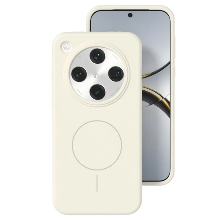 For Oppo Find X8 5G Liquid Silicone Case Compatible with MagSafe Skin-Touch Phone Cover - White