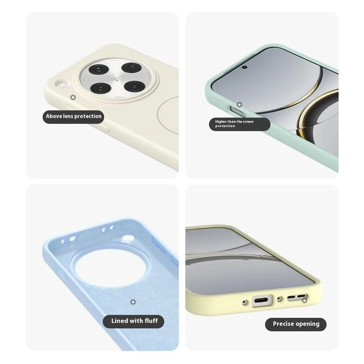 For Oppo Find X8 5G Liquid Silicone Case Compatible with MagSafe Skin-Touch Phone Cover - White