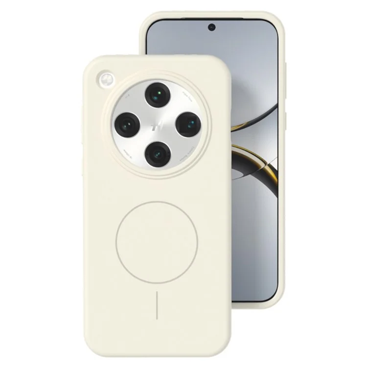 For Oppo Find X8 Pro 5G Liquid Silicone Case Compatible with MagSafe Skin-Touch Phone Cover - White