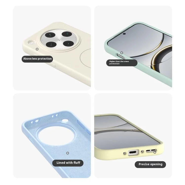 For Oppo Find X8 Pro 5G Liquid Silicone Case Compatible with MagSafe Skin-Touch Phone Cover - White
