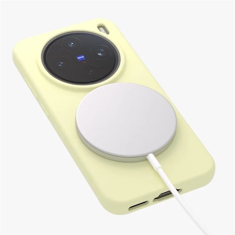 For vivo X200 5G Liquid Silicone Case Compatible with MagSafe Skin-Touch Phone Cover - White