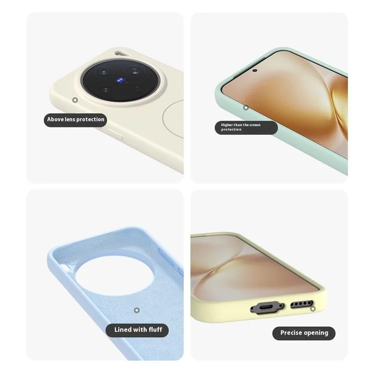 For vivo X200 5G Liquid Silicone Case Compatible with MagSafe Skin-Touch Phone Cover - White