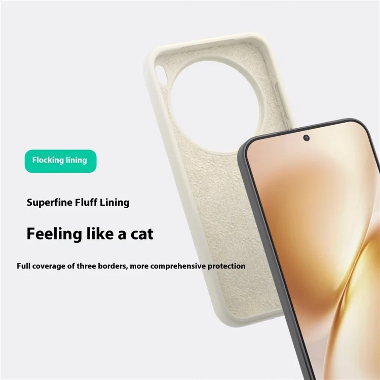 For vivo X200s 5G Liquid Silicone Case Compatible with MagSafe Skin-Touch Phone Cover - White