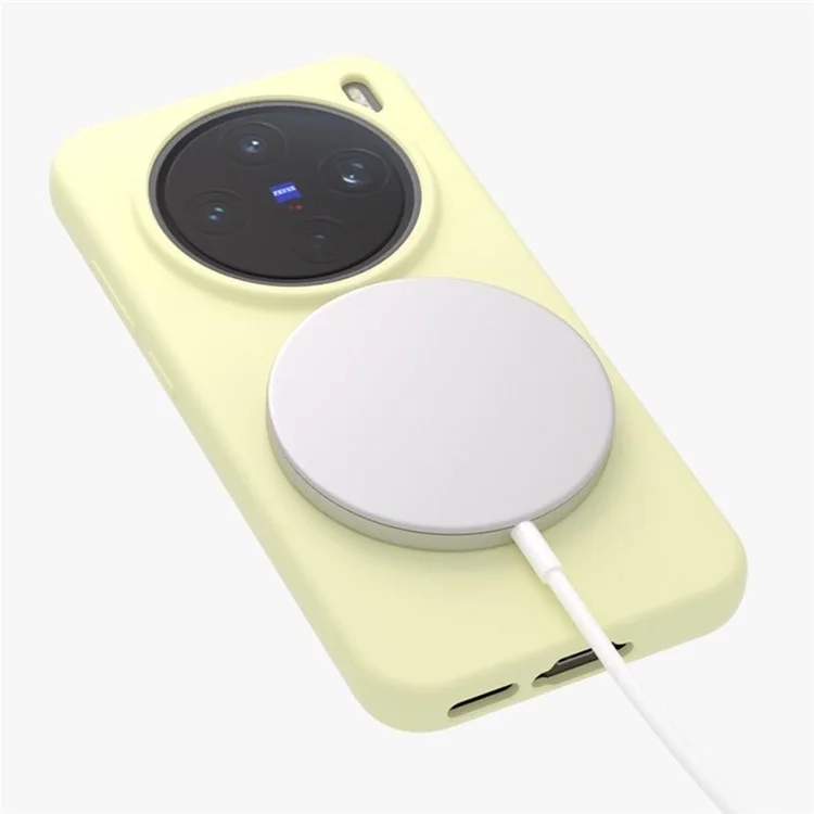 For vivo X200s 5G Liquid Silicone Case Compatible with MagSafe Skin-Touch Phone Cover - White