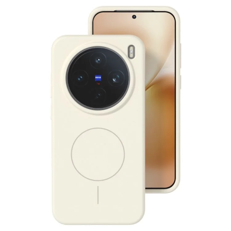 For vivo X200 Pro mini 5G Liquid Silicone Case Compatible with MagSafe Skin-Touch Phone Cover - White