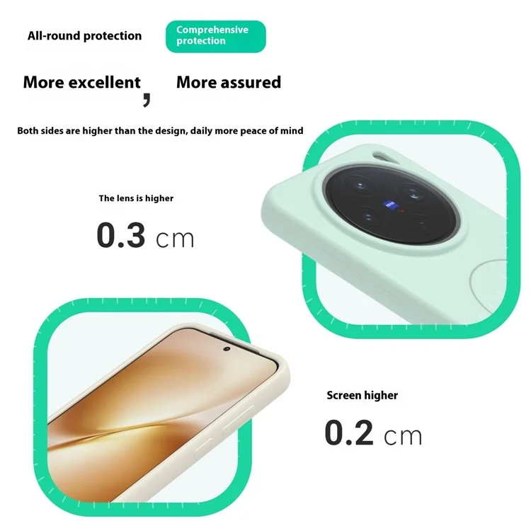 For vivo X200 Pro mini 5G Liquid Silicone Case Compatible with MagSafe Skin-Touch Phone Cover - White