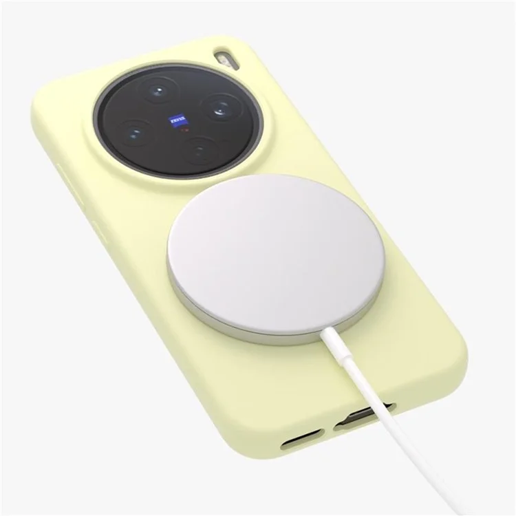 For vivo X200 Pro mini 5G Liquid Silicone Case Compatible with MagSafe Skin-Touch Phone Cover - White