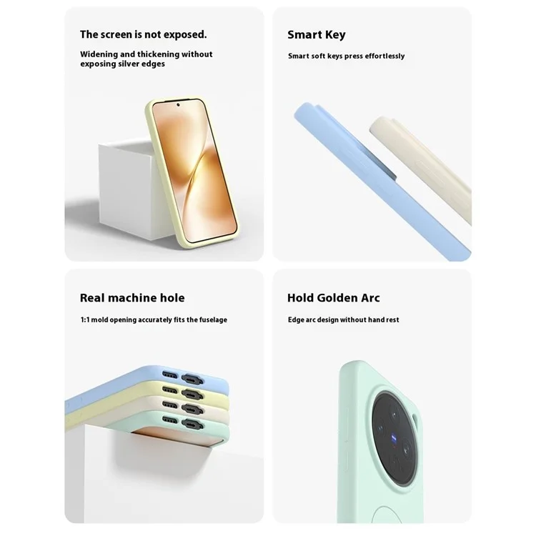 For vivo X200 Pro mini 5G Liquid Silicone Case Compatible with MagSafe Skin-Touch Phone Cover - White