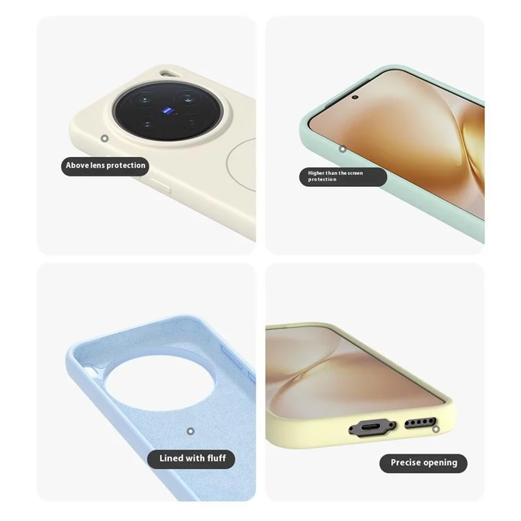 For vivo X200 Pro mini 5G Liquid Silicone Case Compatible with MagSafe Skin-Touch Phone Cover - White