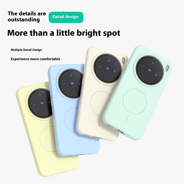 For vivo X200 Pro mini 5G Liquid Silicone Case Compatible with MagSafe Skin-Touch Phone Cover - White