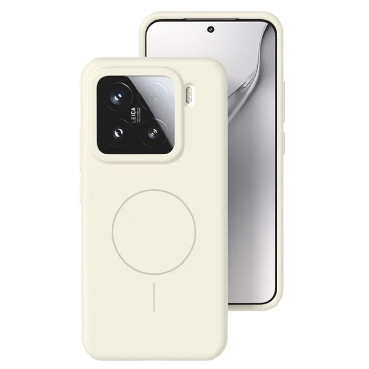 For Xiaomi 15 Liquid Silicone Case Compatible with MagSafe Skin-Touch Phone Cover - White