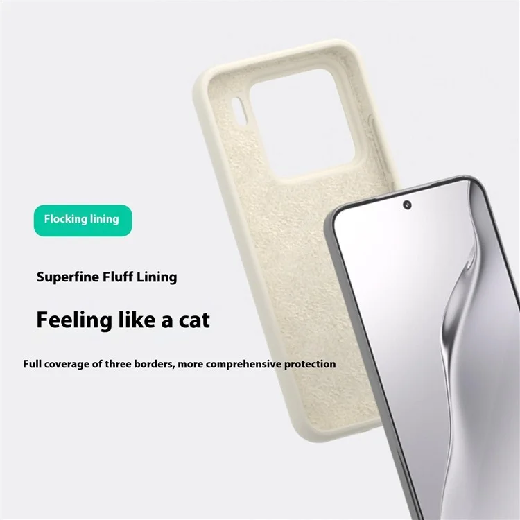 For Xiaomi 15 Liquid Silicone Case Compatible with MagSafe Skin-Touch Phone Cover - White