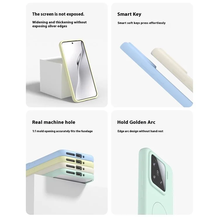 For Xiaomi 15 Liquid Silicone Case Compatible with MagSafe Skin-Touch Phone Cover - White