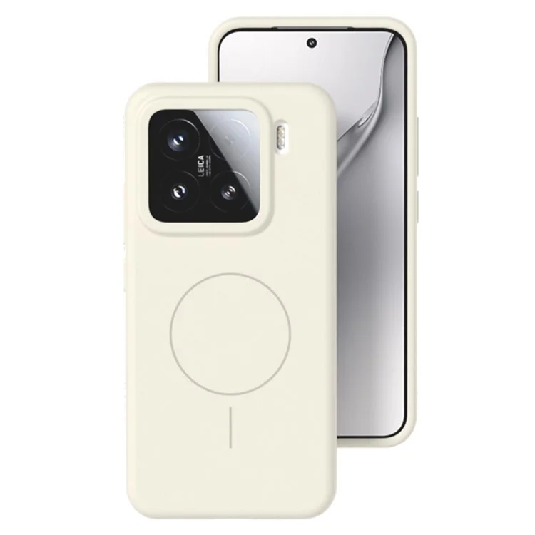 For Xiaomi 14 Liquid Silicone Case Compatible with MagSafe Skin-Touch Phone Cover - White