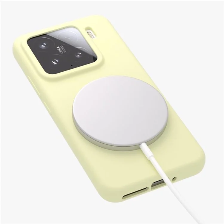For Xiaomi 14 Liquid Silicone Case Compatible with MagSafe Skin-Touch Phone Cover - White