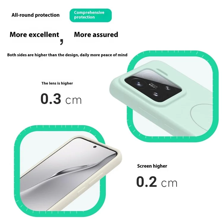 Для Xiaomi 14 Pro Жидкий силиконовый чехол совместимый с MagSafe Кожа-Тач Чехол для телефона - Белый