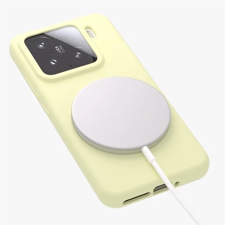 Для Xiaomi 14 Pro Жидкий силиконовый чехол совместимый с MagSafe Кожа-Тач Чехол для телефона - Белый