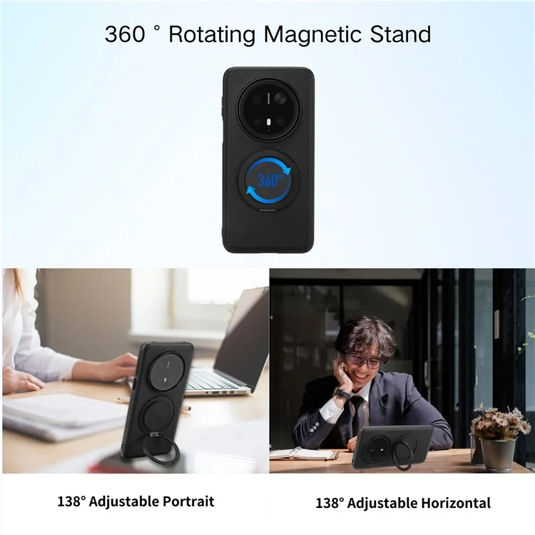 VILI TCY pour Huawei Mate 70 Pro+ Étui de téléphone magnétique avec support rotatif Coque arrière PC TPU