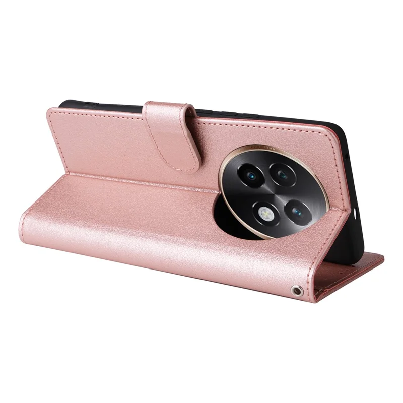 Funda tipo cartera con soporte y vista para Realme 13+ 5G / 13 Pro 5G (China) - Cuero PU - Color Rosa Dorado