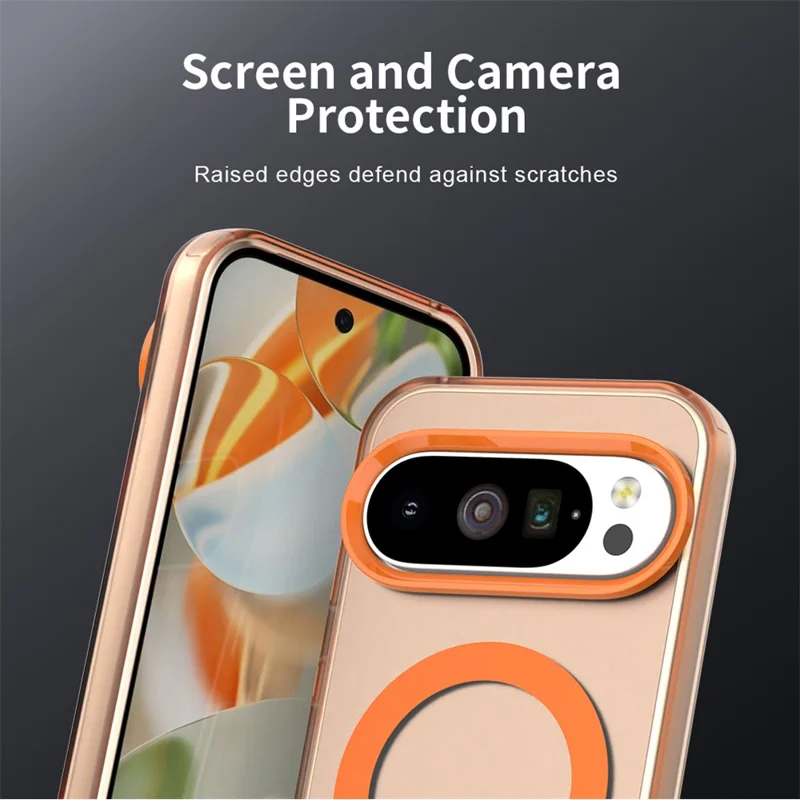 For Google Pixel 10 / 10 Pro Magnetic Case Anti Drop Hybrid Phone Back Cover - Orange