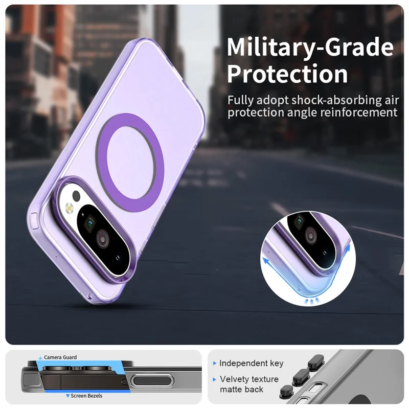 For Google Pixel 10 / 10 Pro Case Compatible with MagSafe Anti Drop Hybrid Phone Back Cover - Purple