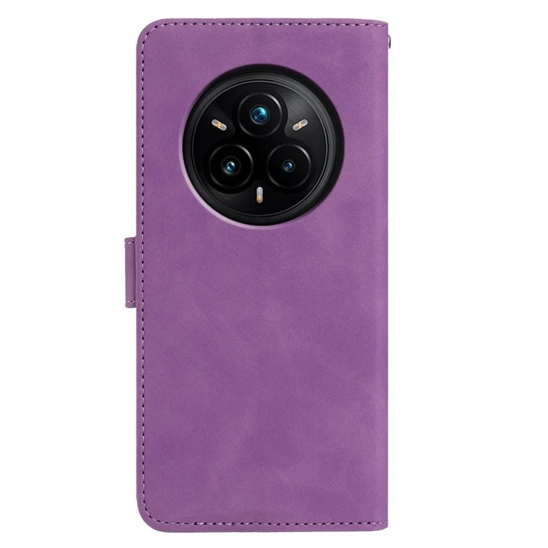 For Realme 14 Pro 5G Case Butterfly Flower Imprinted PU Leather Wallet Stand Phone Cover - Purple