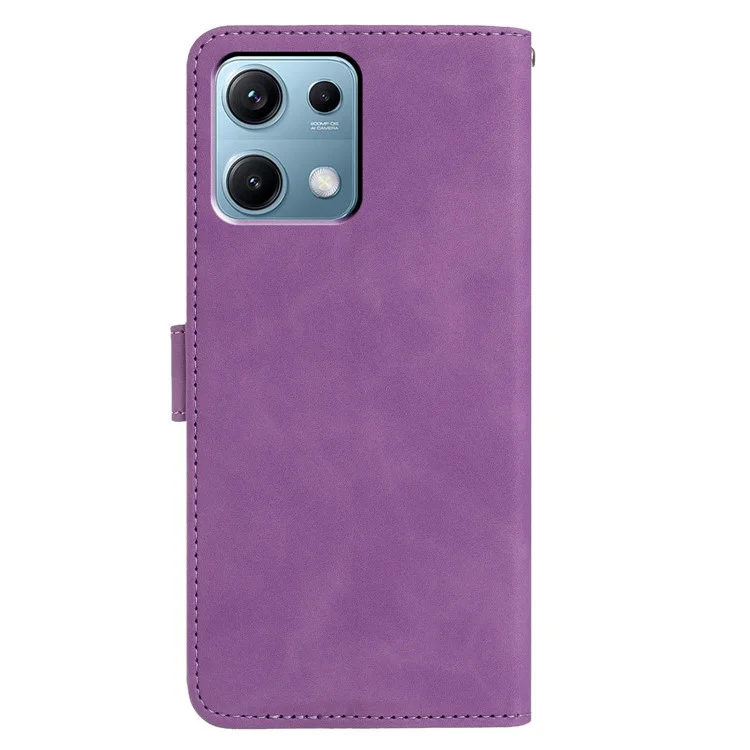 Für Xiaomi Redmi Note 14S 4G Hülle Schmetterling Blume geprägt PU-Leder Brieftasche Ständer Handyhülle - Lila