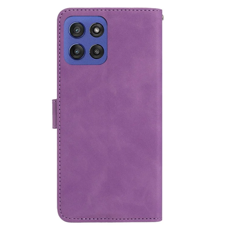 For Motorola Moto G Stylus 5G (2025) Case Butterfly Flower Imprinted PU Leather Wallet Stand Phone Cover - Purple