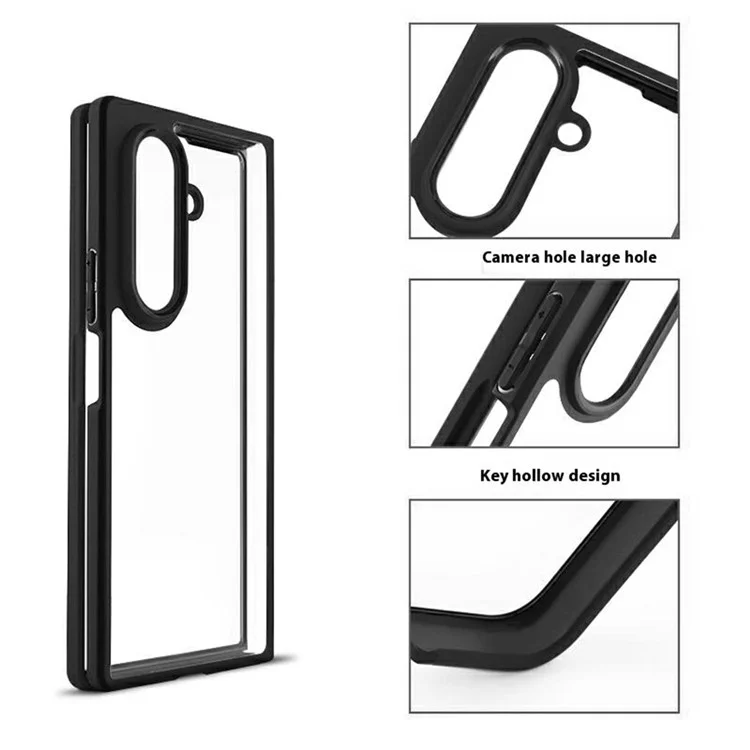 Für Samsung Galaxy Z Fold7 5G Hülle Stoßfest PC + TPU Transparente Rückseite Handyhülle