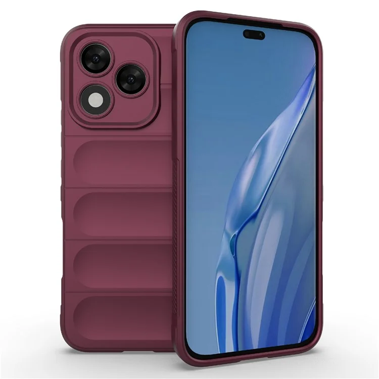 For Honor 400 Lite Case Anti-Drop Soft TPU Rugged Phone Back Cover - Wine Red