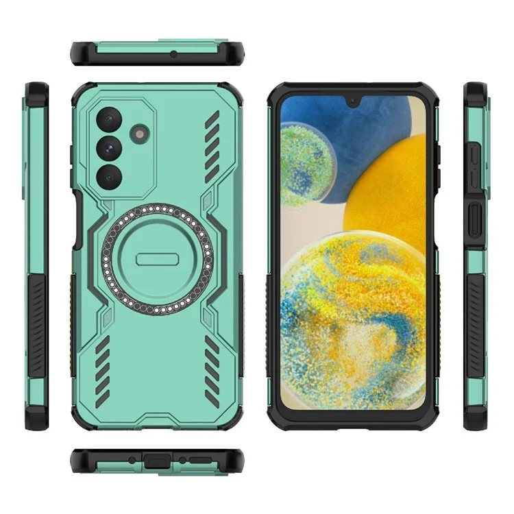 For Samsung Galaxy A26 5G Magnetic Case Butterfly Armor Hollow Heat Dissipation PC + TPU Phone Cover - Green