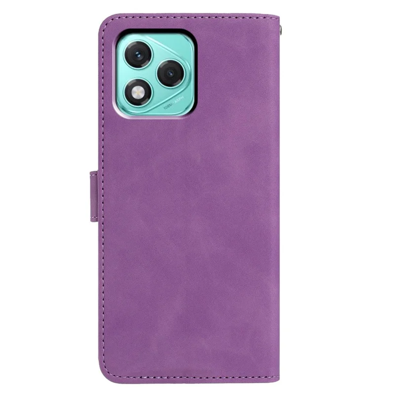 For Honor 400 Lite 5G Case Butterfly Flower Imprinted PU Leather Wallet Stand Phone Cover - Purple