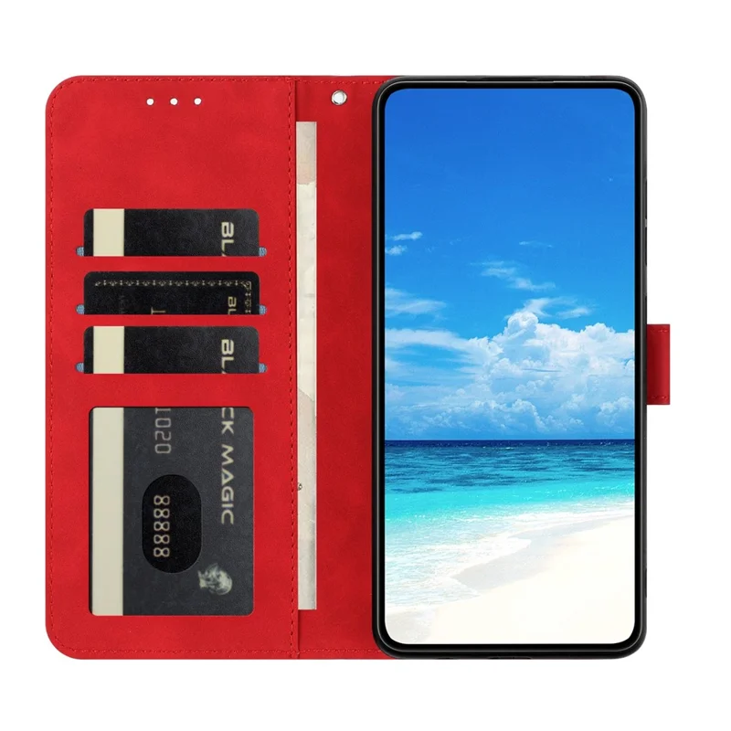 For Google Pixel 9 Pro XL Case Butterfly Flower Imprinted PU Leather Wallet Stand Phone Cover - Red