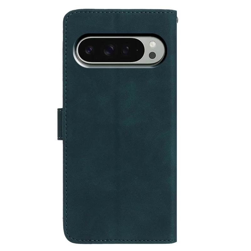 For Google Pixel 10 Pro / 10 / 9 Pro / 9 Case Butterfly Flower Imprinted PU Leather Wallet Stand Phone Cover - Green