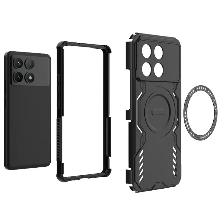 Магнитный чехол для Xiaomi Poco F6 Pro 5G / Redmi K70 Pro 5G / K70 5G Бабочка Броня с отверстиями для охлаждения ПК + TPU - Зеленый