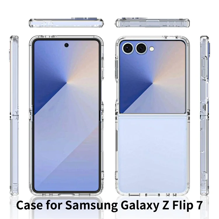 Étui pour Samsung Galaxy Z Flip7 5G Coque TPU + Acrylique Transparent, Design Intégré