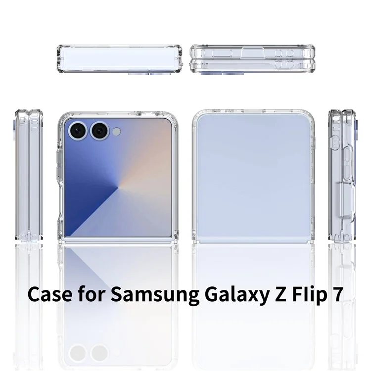 Étui pour Samsung Galaxy Z Flip7 5G Coque TPU + Acrylique Transparent, Design Intégré