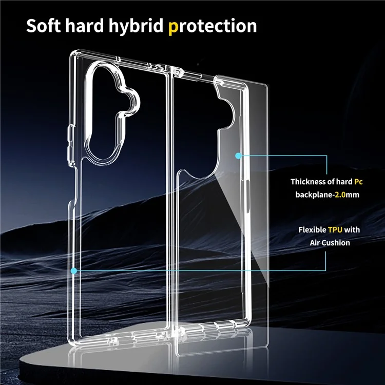 Für Samsung Galaxy Z Fold7 5G Hülle TPU + Acryl Transparente Handyhülle, Integriertes Design