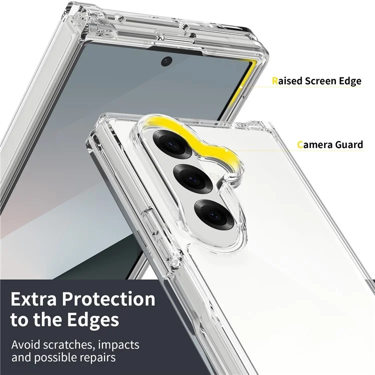 Für Samsung Galaxy Z Fold7 5G Hülle TPU + Acryl Transparente Handyhülle, Integriertes Design