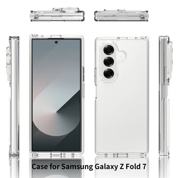 Für Samsung Galaxy Z Fold7 5G Hülle TPU + Acryl Transparente Handyhülle, Integriertes Design